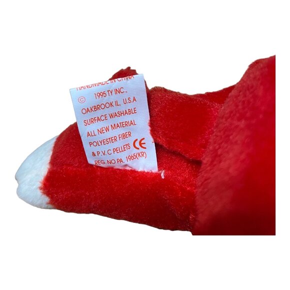 Ty Beanie Baby Snort The Bull Plush Toy Red & White Collectible 1990s Original T - Picture 10 of 10